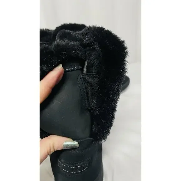 •Clarks Winter Boots Wave Walk Leather Faux Fur Insulated Waterproof 9.5 - Picture 8 of 10